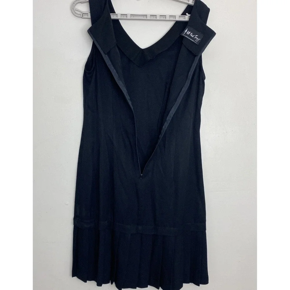 Vintage 90s All That Jazz Skater Dress Womens 7/8 Black Sheath‎ Pleated Hem